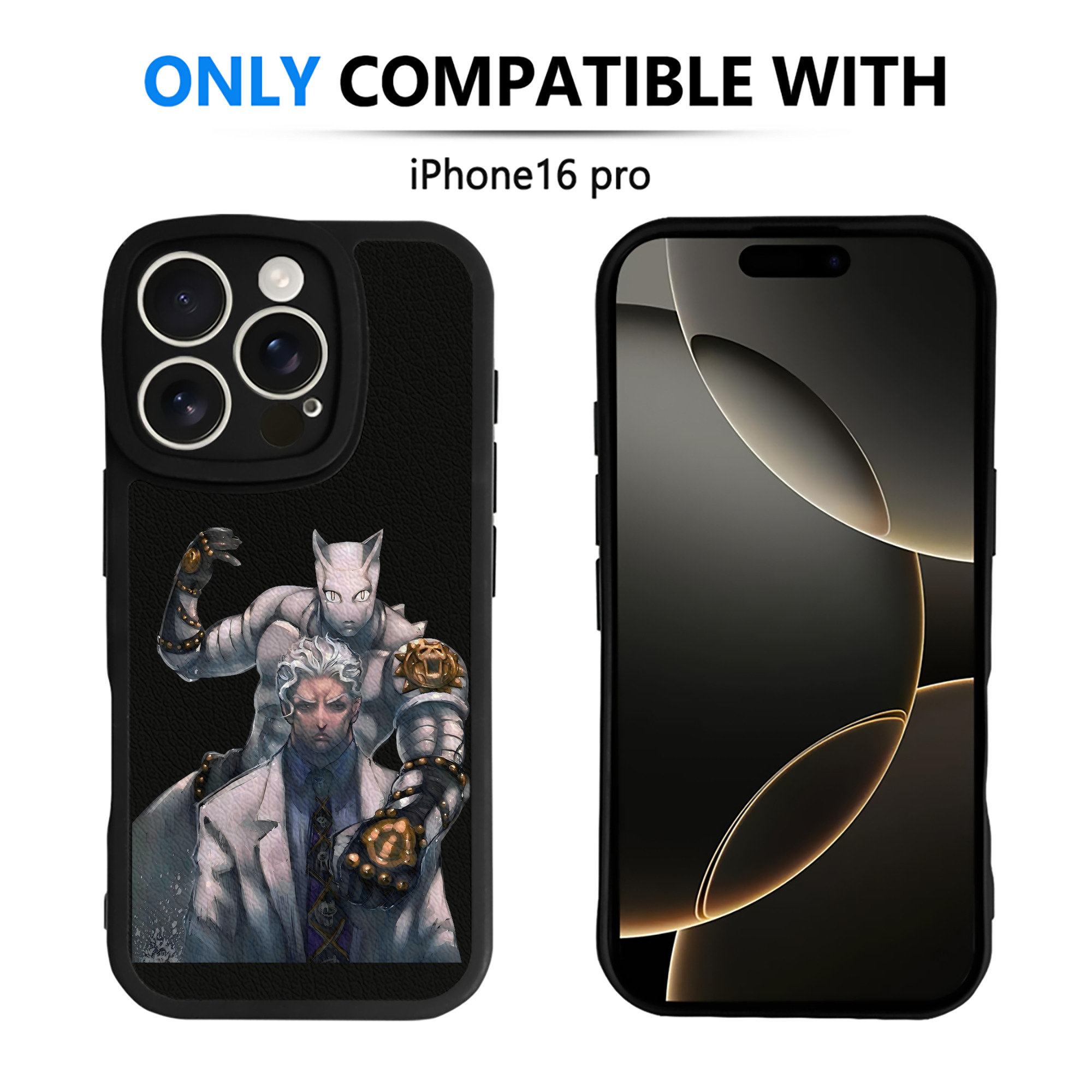 （画像用） ジョジョの奇妙な冒険 きら よしかげ JoJo's Bizarre Adventure Kira Yoshikage 【iPhone 16シリーズ対応】シリコンスマホケース（レザー調） 材質：シリコン